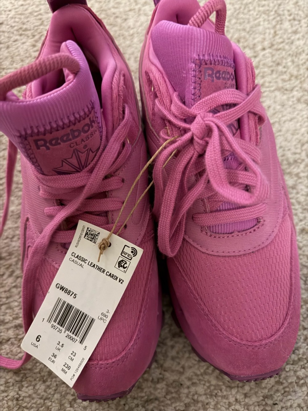 Reebok Classic Leather Cardio V2 Sneakers - Ultraberry